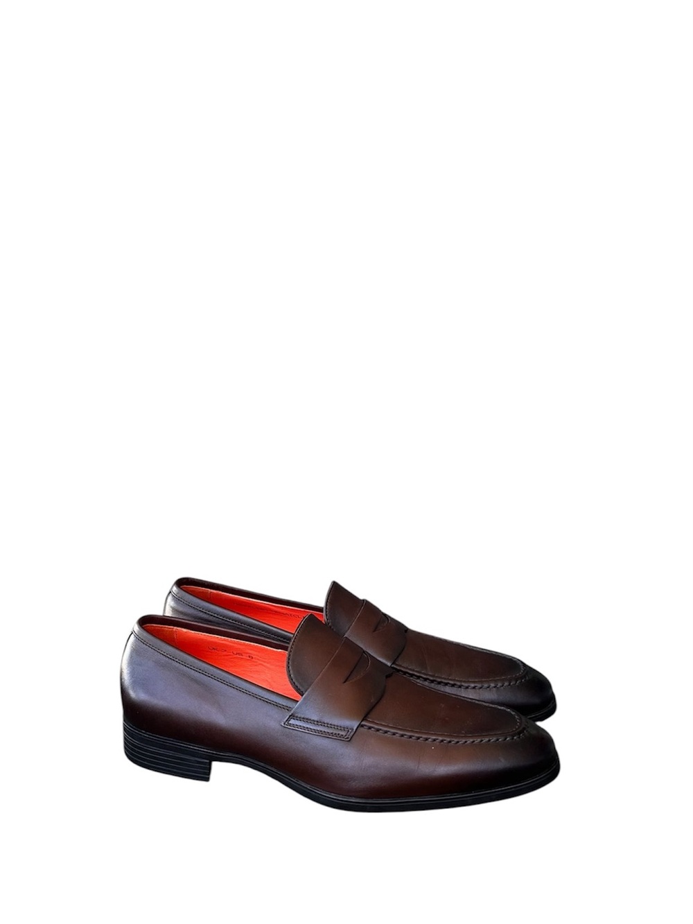 Santoni Dark Brown Leather Penny
Loafers